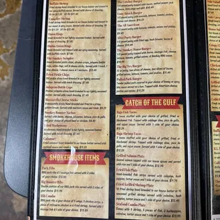 menu