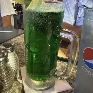 Green beer for St Patrick&apos;s Day.