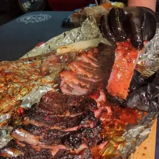 The ribs are very juicy and soft. the bread gives it a unique touch and the beans are  delicious