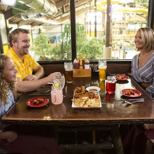 Views overlooking the indoor waterpark.