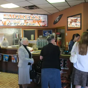 this is what it looked like when I walked in. several customers waiting for food, i assume?