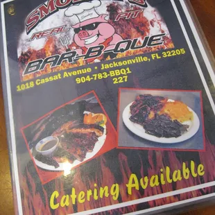 front of menu which I got myself