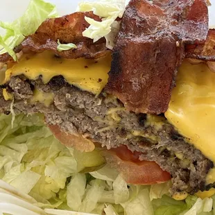 Double Bacon Cheeseburger (no bun), delicious