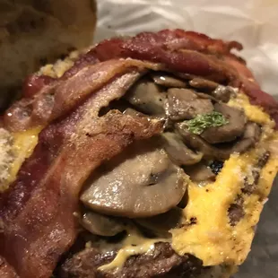 Added mushroom to their Double Bacon Cheeseburger  FTW!!!