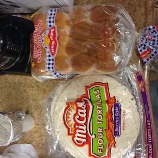 Tortillas and dinner rolls hahah.