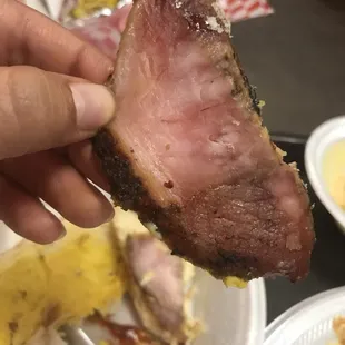 No folks, rock hard/dry pork