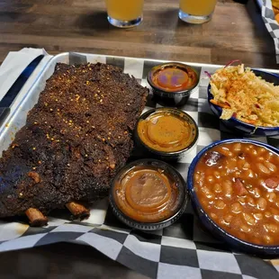 Ribs were a bit dry, sauces were awesome.