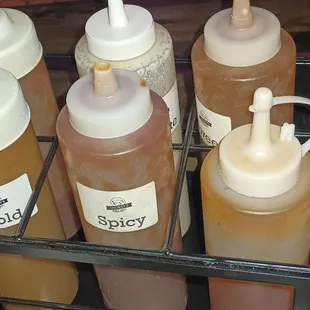 Sauces on the table.. tremendous