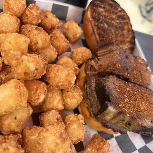 Barnyard Burger $14 Burger with Beef Brisket on top!