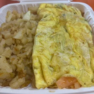 Reminded me of back home. Western omelette with home fries. Eggs were soft. Potatoes on point.