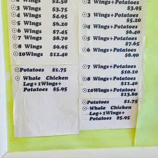 menu
