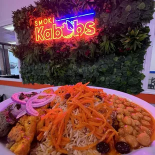 Chicken kabob platter