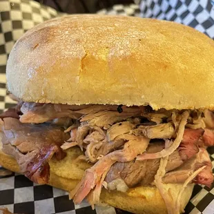 a pulled pork sandwich
