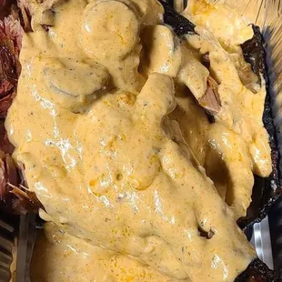 Cajun andouille Alfredo turkey leg