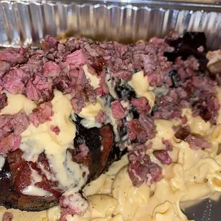 Brisket Mac stuffed turkey leg