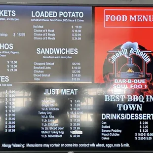 Menu--sides aren't listed, but they have several!