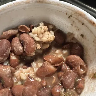 Red beans and rice were spicy goodness!!! Will get again (and vegan)!