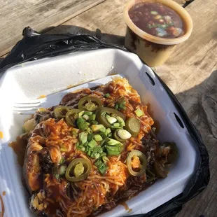 Loaded Tator w/ brisket w/ side of brisket Mac n cheese
