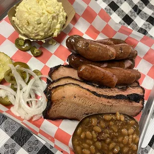 1/2 lb brisket and 1/2 lb sausage
