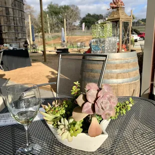  glass of wine on a table