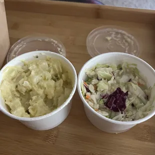 Potato salad and coleslaw sides