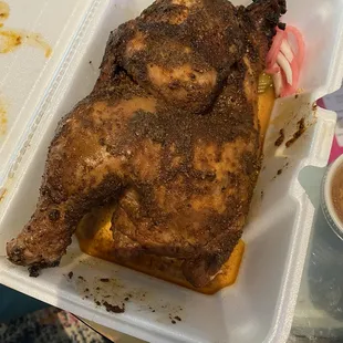 1/2 beer can chicken- great!