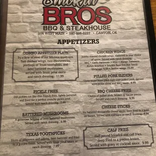 menu