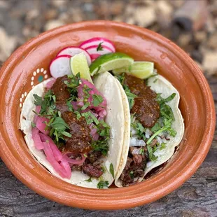 two tacos on a plate