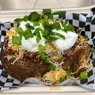 a loaded baked potato