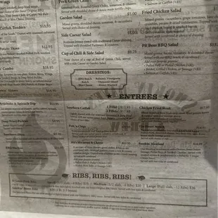 Pretty big menu only one page Menu is large