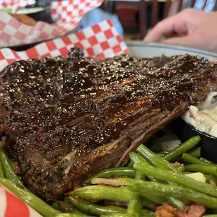 Smokin&apos; Buffalo Ribs (bison ribs) + Sautéed Green Beans + Potato Salad