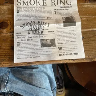 Smokin Dave&apos;s BBQ menu
