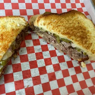 The Gatto, brisket on grilled cheese w/ onions and peppers.