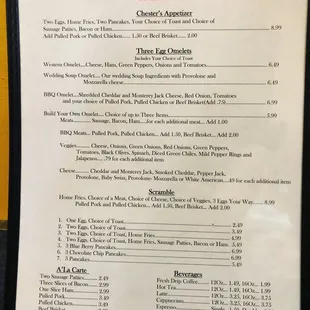 First breakfast menu