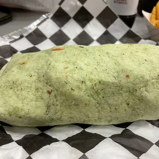 Chicken wrap, could feed two- super delicious!