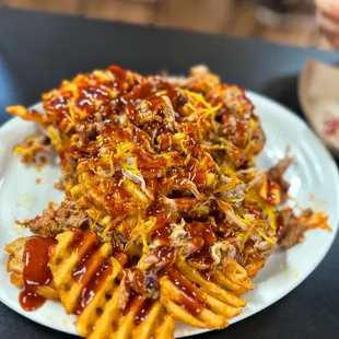 Pulled Pork Waffle Fries