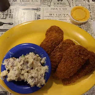 Chicken Tenders with Potato Salad