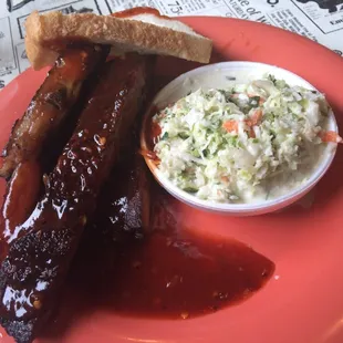 Ribs and slaw