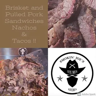 ows brisket and pulled pork sandwiches and tacos