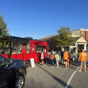 a line of food trucks