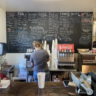 Front counter with menu above