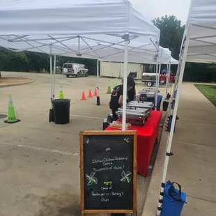 A little sprinkle but we serve rain or shine. Except for lightning yikes.