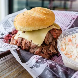 Beef Medium Rare with Swiss Cheese on Kaiser