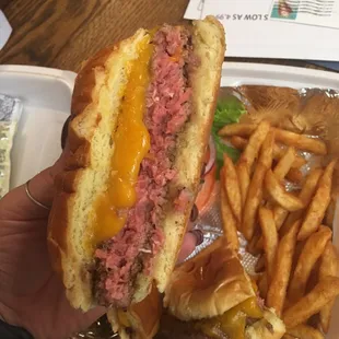 My raw burger from Smokin Joe&apos;s. Not &quot;rare&quot; RAW