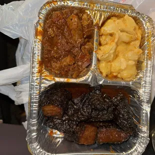 TV Dinner - Burnt Ends, Bean Crack, and Mac N&apos; Cheese