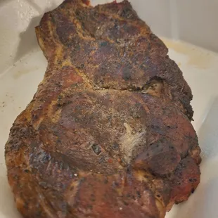  steak in a styrofoam container