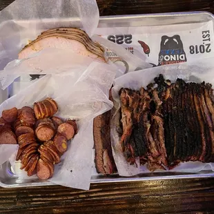 Smoked Turkey Breast, lean brisket, Akaushi Jalapeno Cheddar Sausage