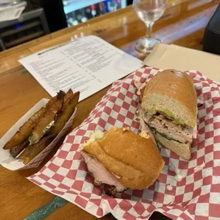 Turkey sandwich and yummy jojo potatoes