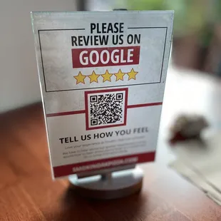  a qr code on a table