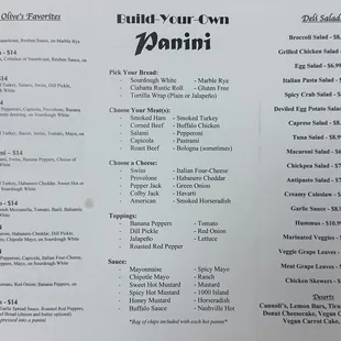the menu